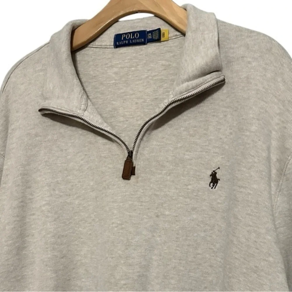 Polo Ralph Lauren Men’s Size XXL Light Heather Gray Estate Rib 1/4 Zip Sweater